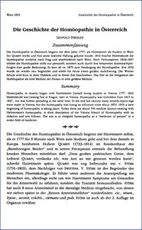 Die Geschichte der Homöopathie in Österreich