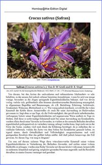 Download der Arzneimittelprüfung von Crocus sativus (Safran), D.W. Stapf,